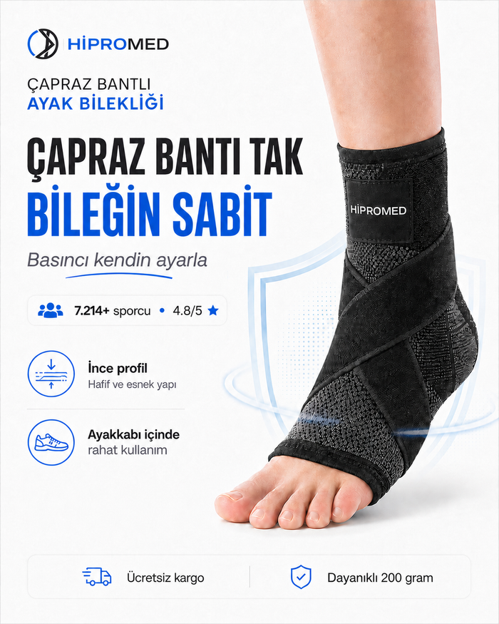HİPROMED Çapraz Bantlı Ayak Bilekliği